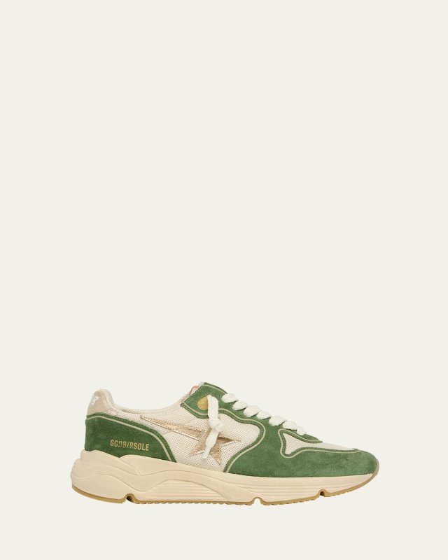 Running Sole Mixed Leather Sneakers